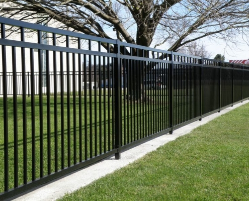 Image showing aluminium security fencing surrounding school grounds