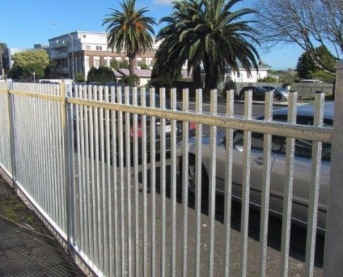 Image showing steel security fencing surrounding a school property