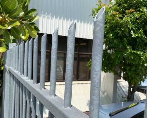 Image showing steel security fencing surrounding a school building