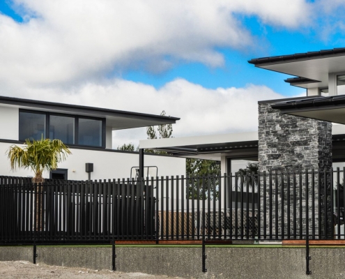 Image showing aluminium security fencing surrounding a residential property