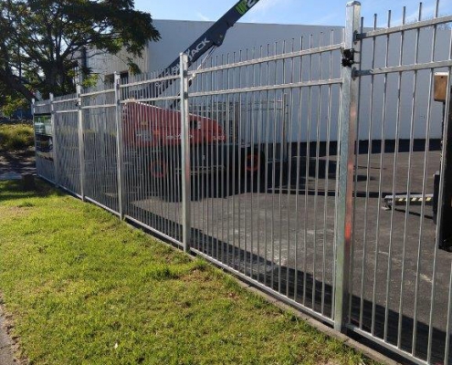 Image showing aluminium security fencing surrounding a commercial property