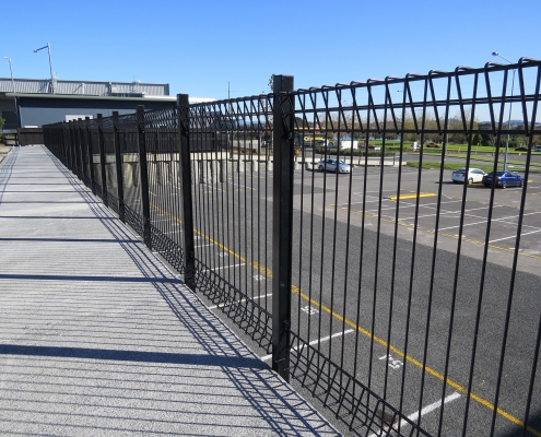 images of wire security panels above a carpark