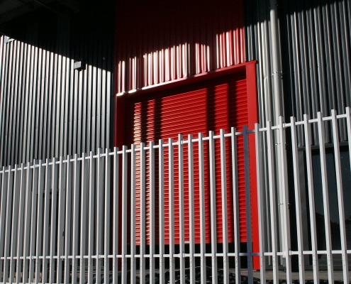 Image showing aluminium security fencing surrounding a commercial property